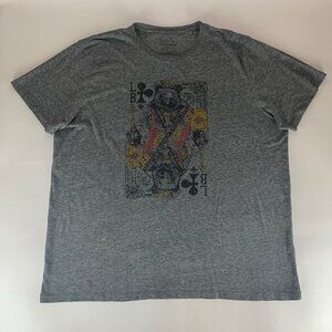 Lucky Brand Gray King Bear Graphic Short Sleeve Crewneck Shirt Mens 2XL XXL